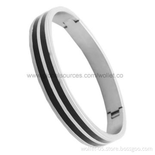 Wholesale Metal Bangle with Black Enamel, Various Designs are Available